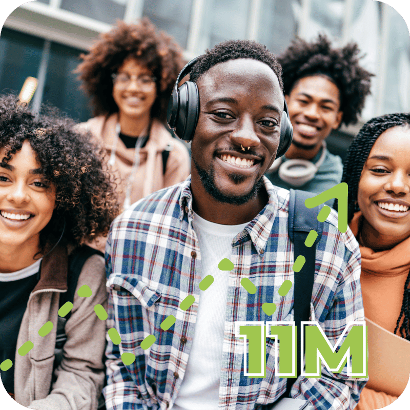 Diverse high school and postsecondary students representing national enrollment in career and technical education programs.